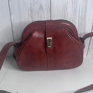 Rare Patricia Nash Women Handbags Florentina Frame Leather Crossbody Bags Brown